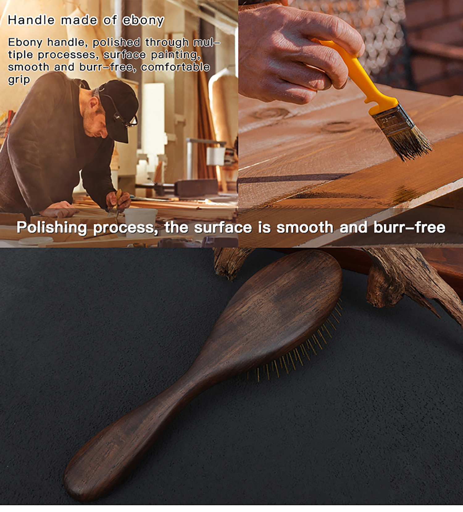 Manufacturer Customized Pet Wooden Massage Brush Dog Hair Removal Brush With Long Pins