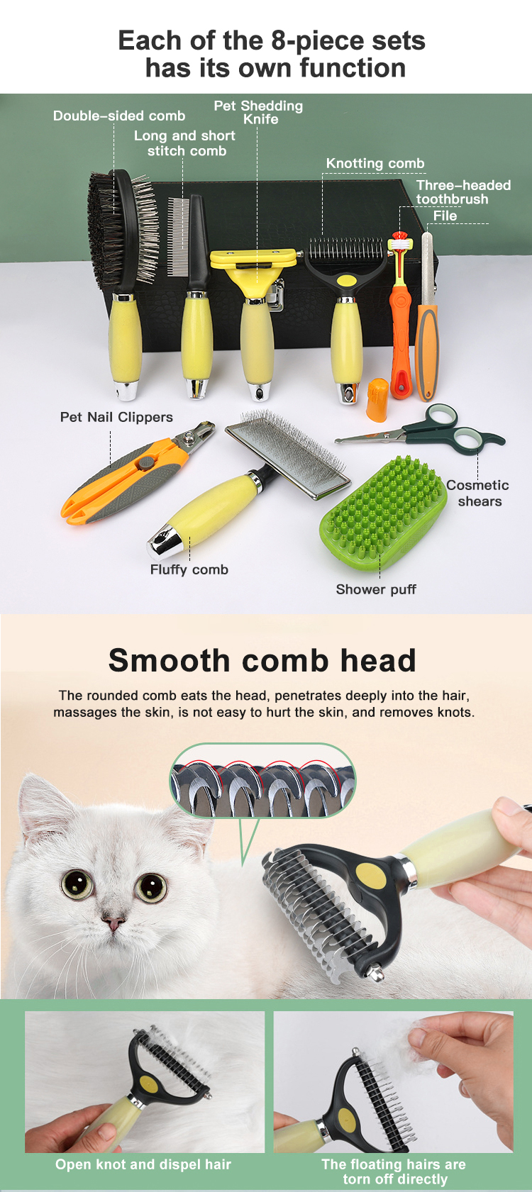 Portable Multifunction 11 in 1 Pet Cleaning Products Grooming Equipment Cat Dog Grooming Kit