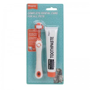 2 in 1 Vanilla Flavour Pet Dental Care Cat Dog Toothbrush Toothpaste Set