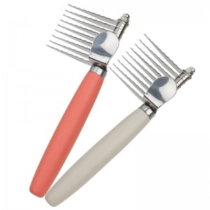 Rubber Paint Wooden Cat Hair Cutter Comb Dog Pet Grooming Dematting Comb