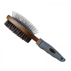 Factory Wholesale Single Double Sided Wooden Cat Bristle Massage Brush Dog Pet Pin Grooming Brush