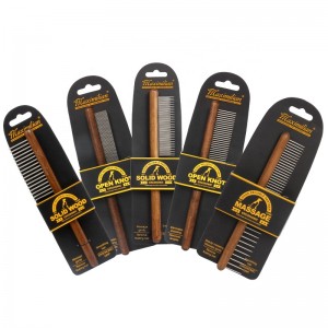 Factory Wholesale Portable Mini Double Sided Wood Pet Bristle Massage Brush Cat Dog Grooming Brush