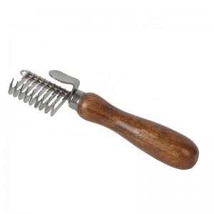 Factory Wholesale Custom Logo Wood Pet Open Knot Hair Comb Cat Dog Grooming Rake Comb