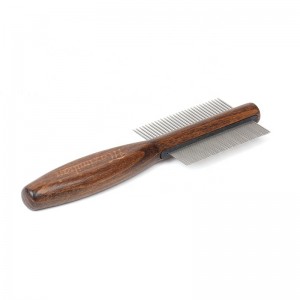 Factory Wholesale Custom Logo Double Sided Wooden Cat Needle Hair Comb Dog Pet Grooming Flea Comb