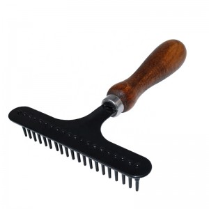 Factory Wholesale Custom Logo Wooden Pet Nail Rake Comb Dog Grooming Rake Comb
