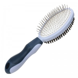 Factory Wholesale Custom Logo Double Sided Cat Hair Remover Massage Brush Dog Pet Grooming Brush