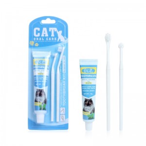 Factory Wholesale Blister Card Packaging 3 in 1 Pet Dental Care Dog Cat Toothbrush Set for Pet