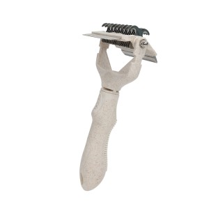 3 in 1 Wheat Straw Biodegradable Dog Deshedding Brush Undercoat Rake Cat Grooming Dematting Comb Pet Grooming Brush