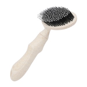 Custom Logo Biodegradable Wheat Straw Cat Hair Massage Brush Dog Pet Grooming Plastic Pin Brush