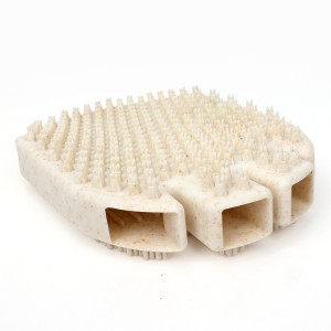 Custom Logo Biodegradable Wheat Straw Material Cat Shower Brush Dog Pet Massage Bath Brush