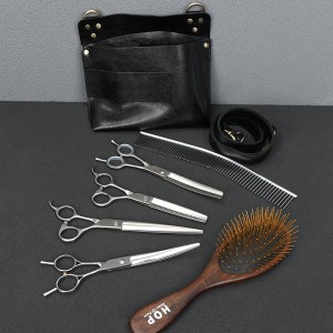 Professional Groomers 7inch 440c Stainless Steel Straight Curved Thinning Pet Dog Hair Grooming Scissors Kit
