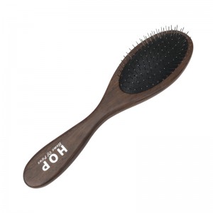 Manufacturer Customized Pet Ebony Wooden Massage Brush Dog Hair Removal Brush With Long Pins