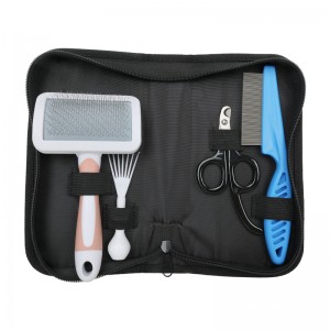 4 in 1 Grooming Flea Slicker Hair Comb Set Dog Brush Kit for Small Dogs