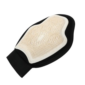 Custom Logo Biodegradable Wheat Straw Material Cat Hair Remover Glove Dog Grooming Pet Bath Cleaning Glove