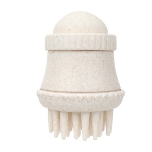 Custom Logo Degradable Straw Material Cat Shower Brush Dog Pet Bath Shampoo Brush