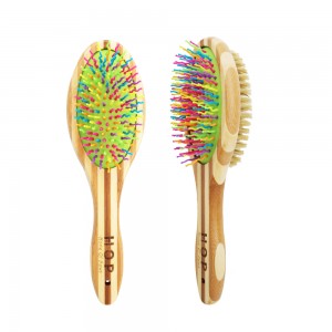 Factory Wholesale Single Double Sided Bamboo Wood Pet Massage Bristle Brush Cat Dog Grooming Brush