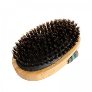 Factory Wholesale Custom Logo Bamboo Wood Pet Bristle Massage Brush Cat Dog Bath Grooming Brush