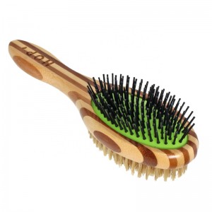 Factory Wholesale Double Sided Bamboo Wooden Pet Massage Bristle Brush Cat Dog Hair Grooming Brush