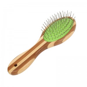 Stainless Steel Pins Pet Grooming Brush Natural Bamboo Material Dog Cat Hair Brush for Dogs