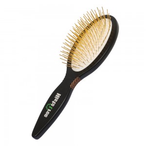 Factory Wholesale Custom Logo Pet Hair Grooming Brush Black Wooden Long Pin Brush for Dog
