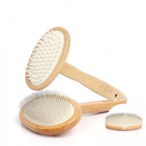 Factory Wholesale LOW MOQ Wood Pet Massage Brush Cat Dog PIn Grooming Slicker Brush