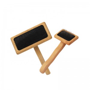 Factory Wholesale Custom Logo Wooden Pet Pin Brush Cat Dog Grooming Slicker Brush