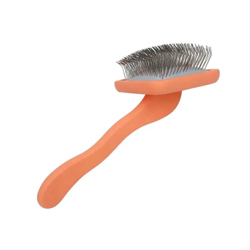 Custom Logo Paint Wooden Long Pin Cat Hair Cleaner Brush Dog Pet Grooming Slicker Brush