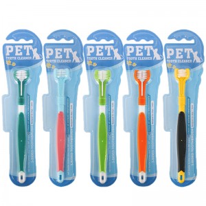 3D Three Head Dog Tooth Brush Cat Dog Pet Toothbrush