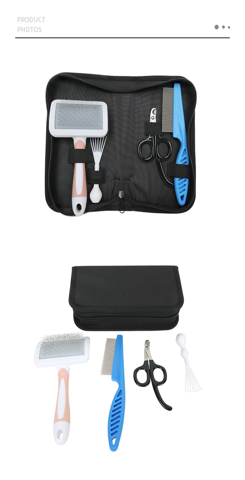 4 in 1 Grooming Flea Slicker Hair Comb Set Dog Brush Kit for Small Dogs