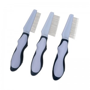 Factory Wholesale Custom Logo Pet Lice Hair Comb Dog Cat Flea Grooming Comb Metal Pin Comb