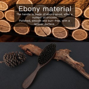 Ebony Wood Pet Dog Cat Hair Remover Brush Eco-friendly Wooden Handle Pig Bristle Pet Cleaning Comb Grooming Brush