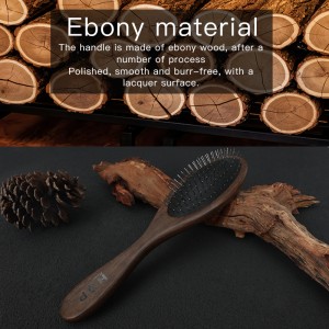 Manufacturer Customized Pet Ebony Wooden Massage Brush Dog Hair Removal Brush With Long Pins