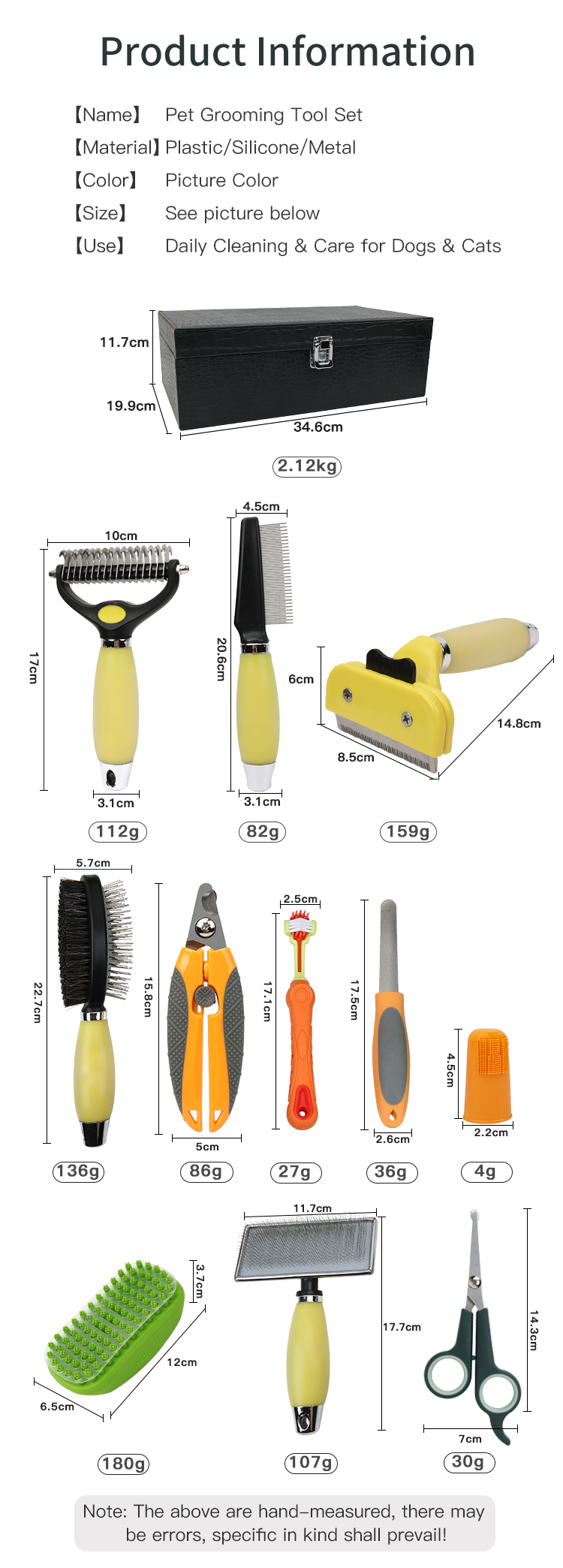Portable Multifunction 11 in 1 Pet Cleaning Products Grooming Equipment Cat Dog Grooming Kit