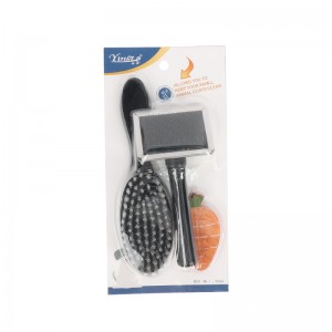 Pet Grooming Set Slicker Brush Nail Clipper Dog Cat Grooming Kit with Chew Toy
