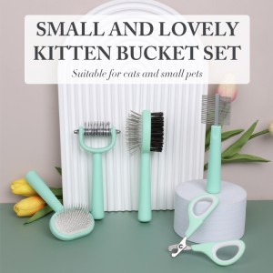 Factory Wholesale 5 in 1 Plastic Cat Hair Cleaning Tool Dog Pet Grooming Comb Brush Set Pet Grooming Products