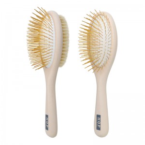 Wooden Double Side Dog Brush and Cat Brush, Pet Grooming Comb for Removing Shedding Hair