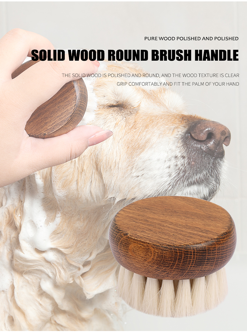  MIni Wooden Soft Bristle Pet Massage Brush 