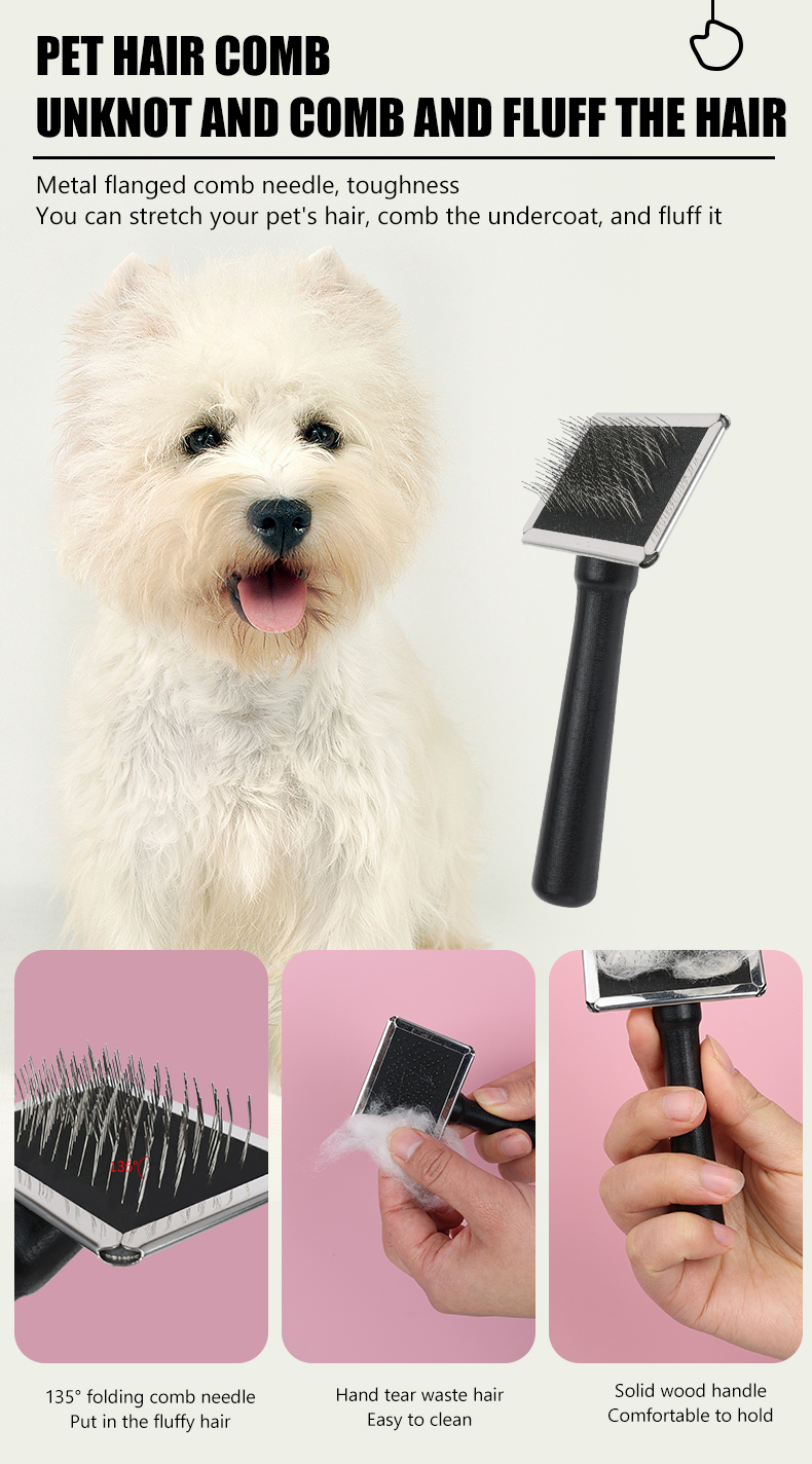 Pet Grooming Set Slicker Brush Nail Clipper Dog Cat Grooming Kit with Chew Toy