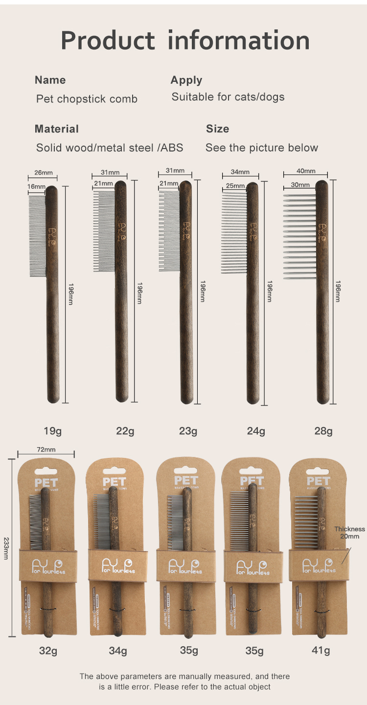 Five Style Wooden Handle Long Short Teeth