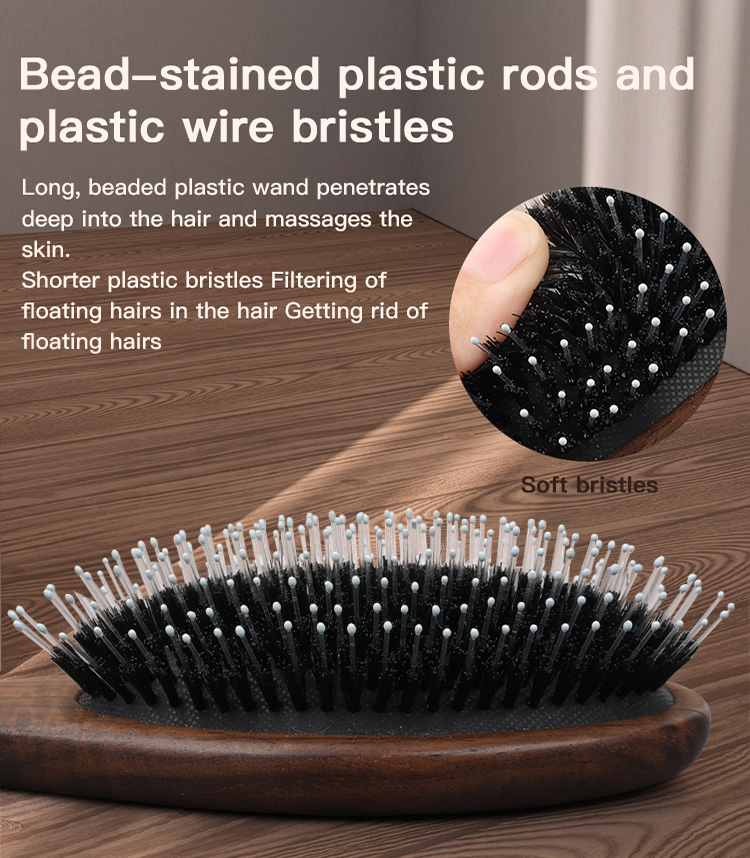 Ebony Wood Pet Furry Hair Remove Tool Dog Comb Gentle Pin Message Brush Grooming