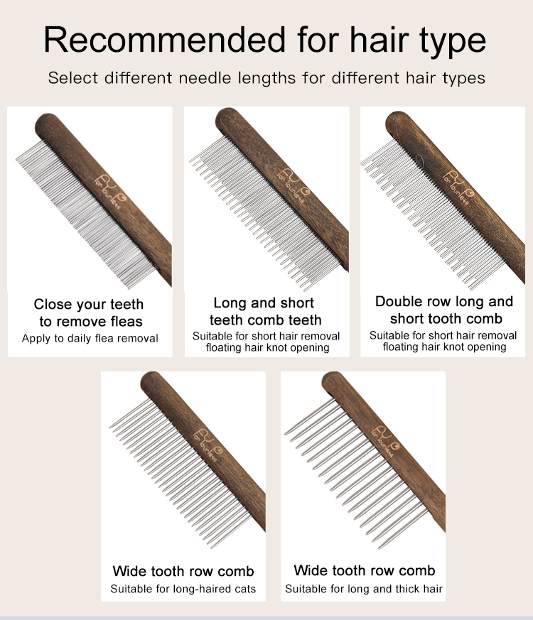 Five Style Wooden Handle Long Short Teeth