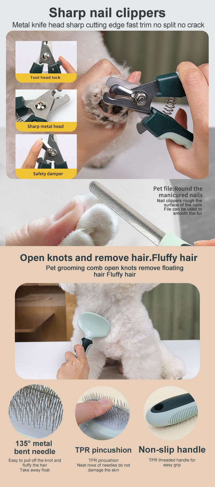 8 in 1 Custom Logo Dog Grooming Set, Pet Dogs Grooming, Dog Grooming Kit
