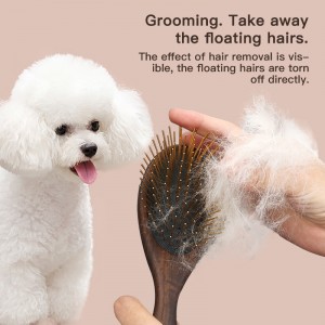 Manufacturer Customized Pet Wooden Massage Brush Dog Hair Removal Brush With Long Pins