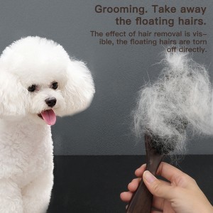 Ebony Wood Pet Dog Cat Hair Remover Brush Eco-friendly Wooden Handle Pig Bristle Pet Cleaning Comb Grooming Brush