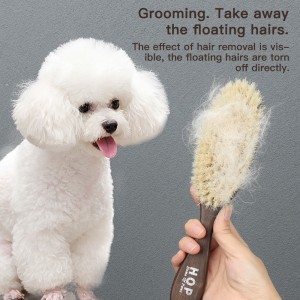 Custom Logo Ebony Wooden Pet Cleaning Brush Cat Dog Massage Horse Hair Remover Brush
