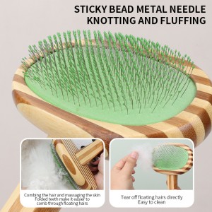 6 in 1 Portable Bamboo Comb Pets Grooming Tools Set Dogs Cats Pets Grooming Kit