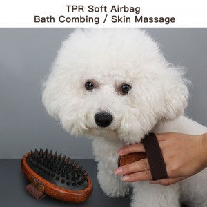 Wooden Dog Brush Set Grooming Pet Comb Pet Brush Kit Deshedding Hair Massage Bath Brush