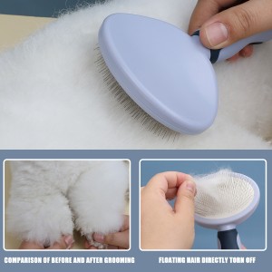 Factory Wholesale Custom Logo Two Types Cat Pin Brush Dog Pet Grooming Slicker Brush