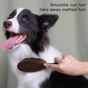 Ebony Wood Dog Hair Removal Comb, Cat Copper Wire Horse Hair Pet Brush