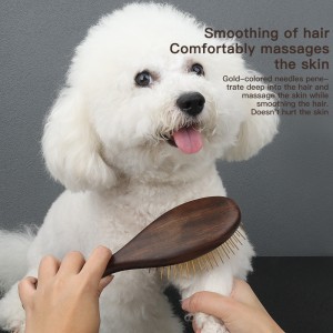 Manufacturer Customized Pet Wooden Massage Brush Dog Hair Removal Brush With Long Pins
